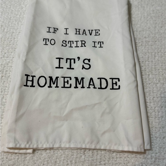 White Kitchen Towel with Black Text NWOT - Picture 1 of 2